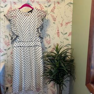 BCBG black and white midi dress